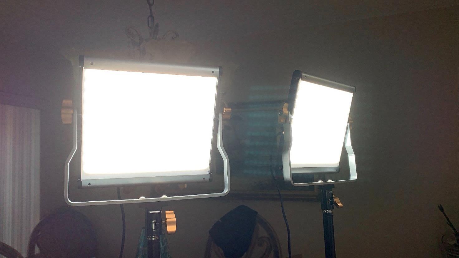 Neewer 2 Packs Dimmable Bi Color 480 LED Video Light Kit, 3200~5600K CRI 96+ LED Panel with U Bracket, 75 inches Tripod Light Stand for YouTube Recording Studio Photography Streaming Key Lighting customer photo 1