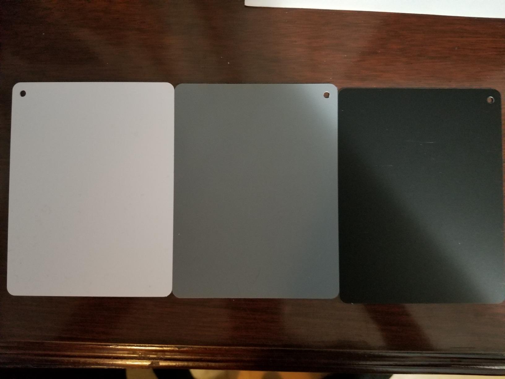ChromLives White Balance Grey Card 5''x4'' for Video DSLR and Film Premium 18% Exposure Photography Card Set,Black White and 18% Grey customer photo 2