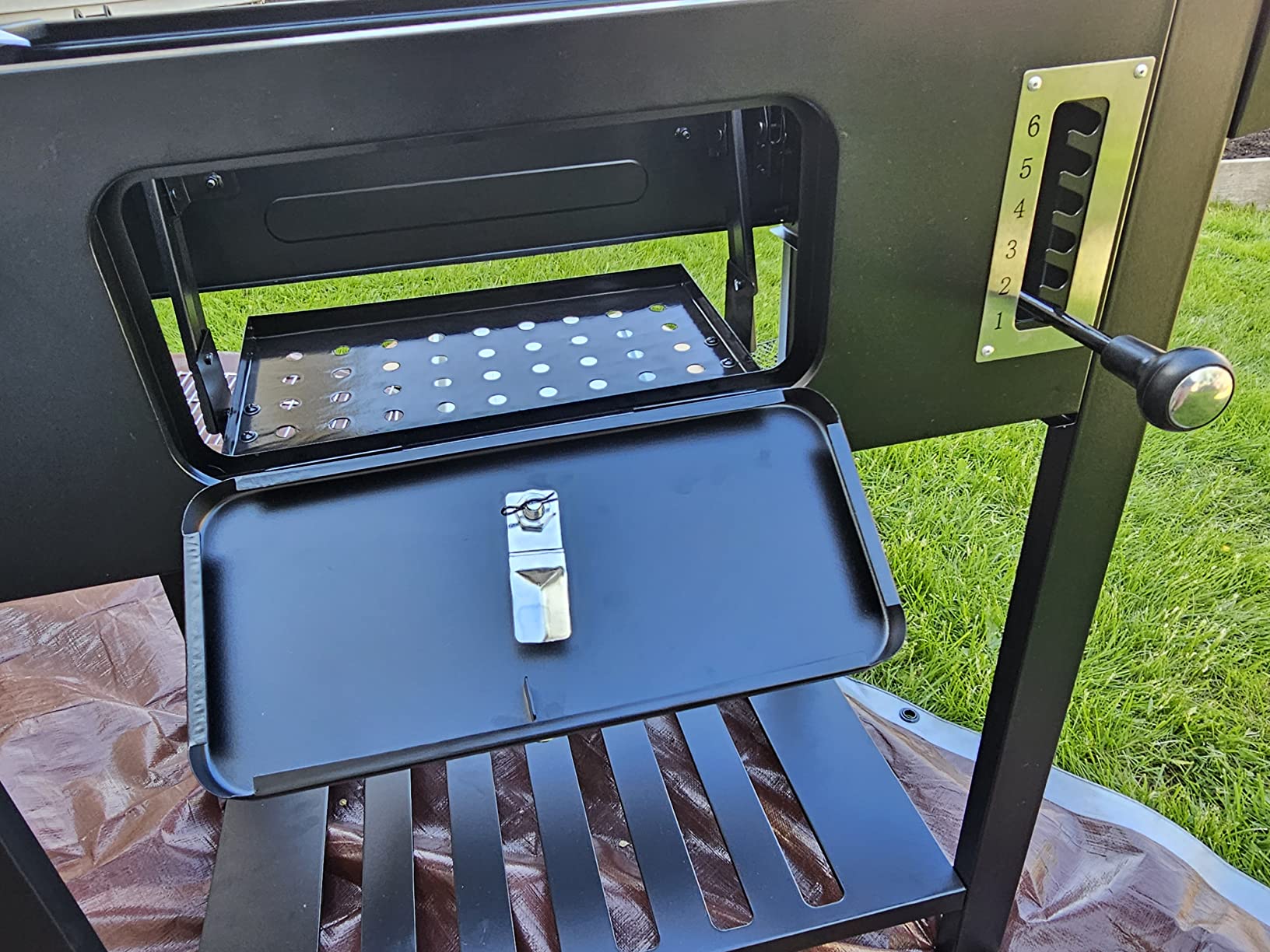 Royal Gourmet Movable Charcoal BBQ Grill with Foldable Side Shelves, Black customer photo 1