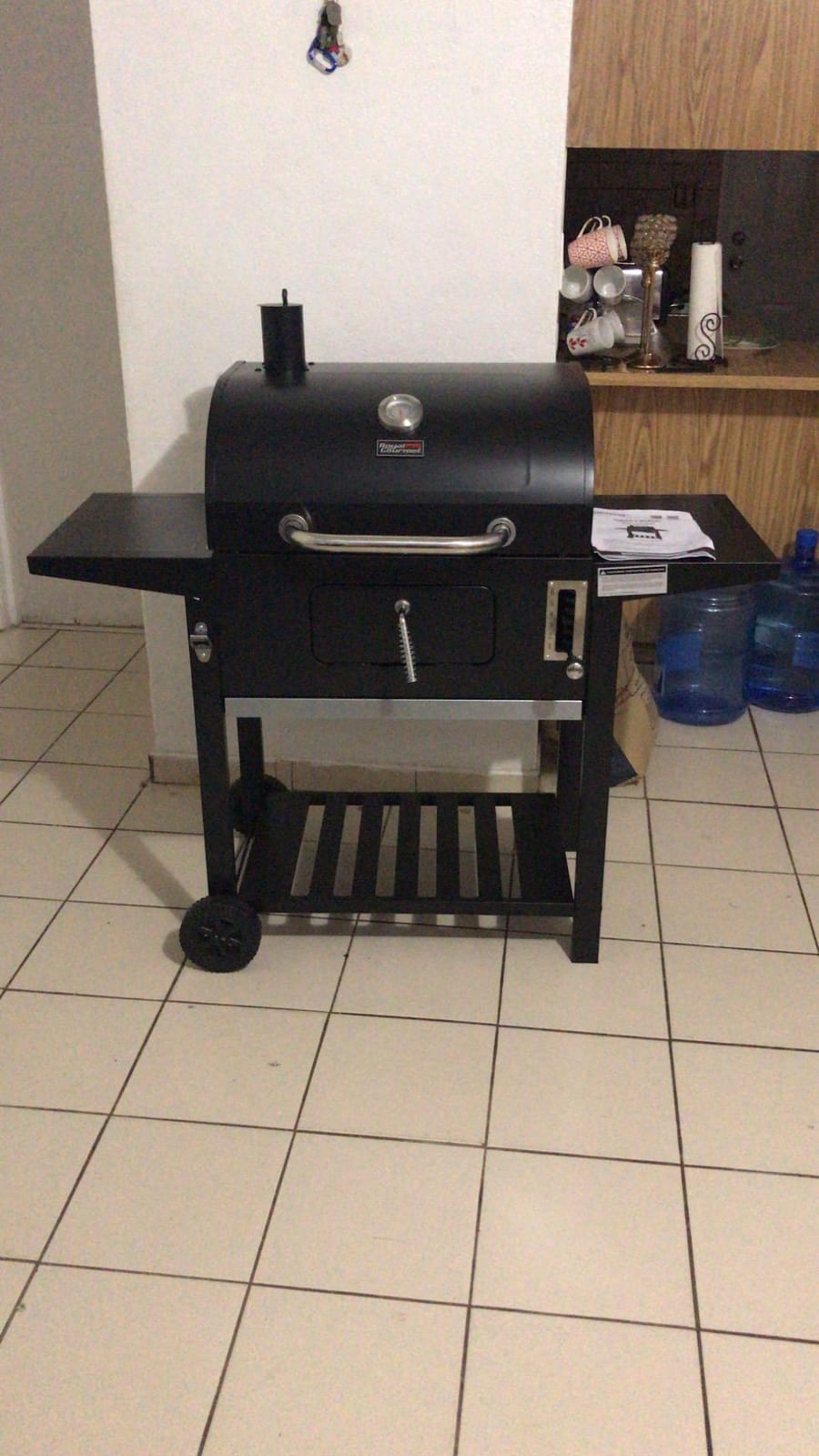 Royal Gourmet Movable Charcoal BBQ Grill with Foldable Side Shelves, Black customer photo 2