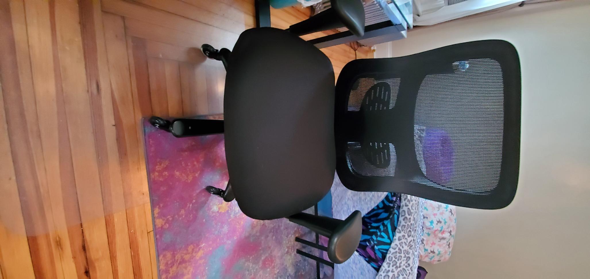 HON Sadie Big and Tall Ergonomic Office Chair, Heavy Duty Desk Chair, Black | Big and tall ergonomic office desk chair for desk work, lumbar support, adjustable arms, mesh comfort, 350 lb capacity customer photo 2