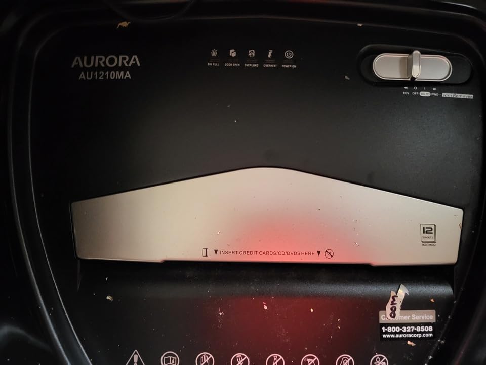 Aurora AU1210MA Professional Grade High Security 12-Sheet Micro-Cut Paper/CD and Credit Card/ 60 Minutes Continuous Run Time Shredder customer photo 1