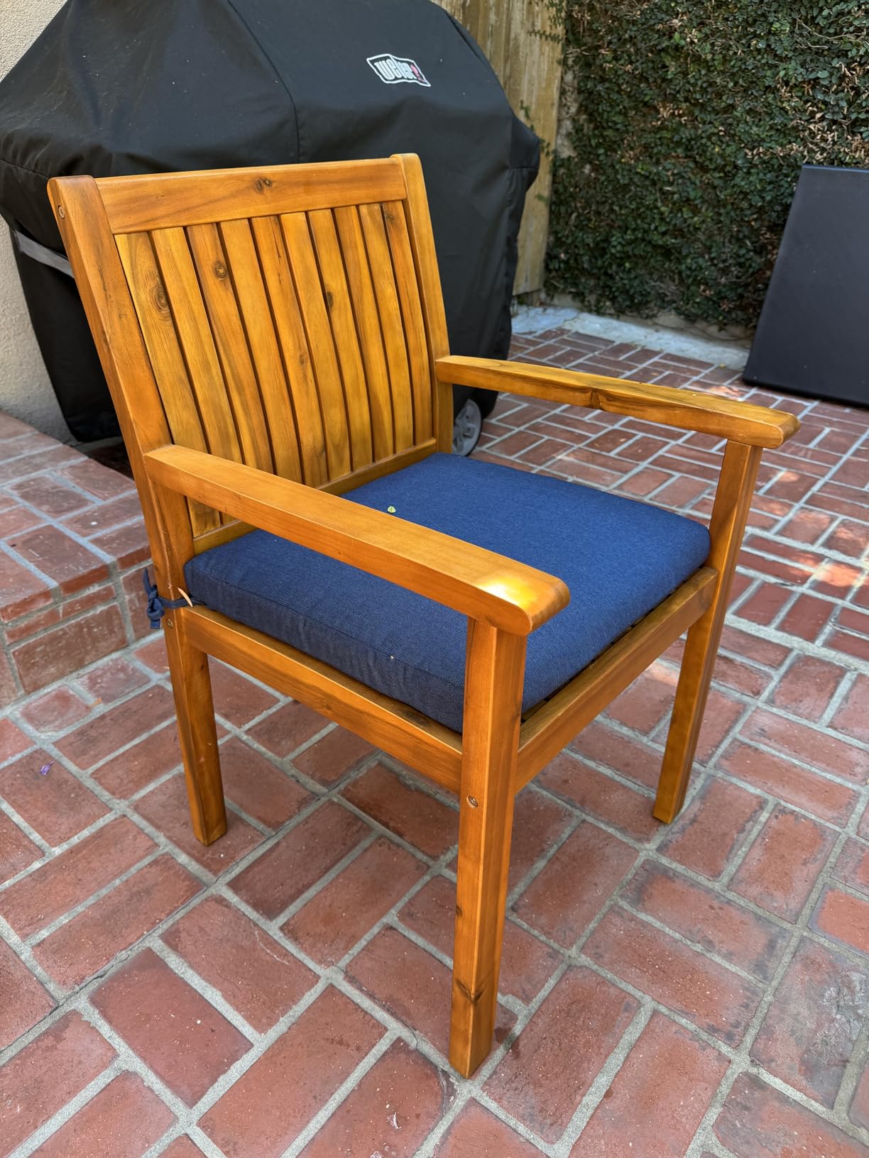 Christopher Knight Home Teague Outdoor Acacia Wood Dining Chairs (Set of 2), Teak Finish customer photo 1