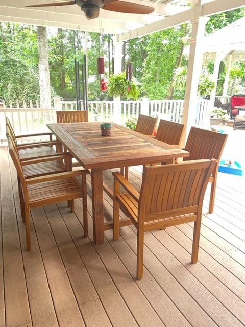 Christopher Knight Home Teague Outdoor Acacia Wood Dining Chairs (Set of 2), Teak Finish customer photo 2