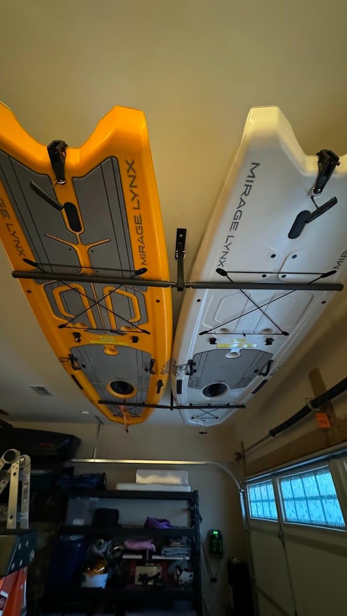 StoreYourBoard Adjustable Kayak Ceiling Rack – Hi Port 2 Garage Ceiling Kayak Hanger | Adjustable Overhead Kayak Storage for Recreational & Touring Kayaks | Garage Organization customer photo 2