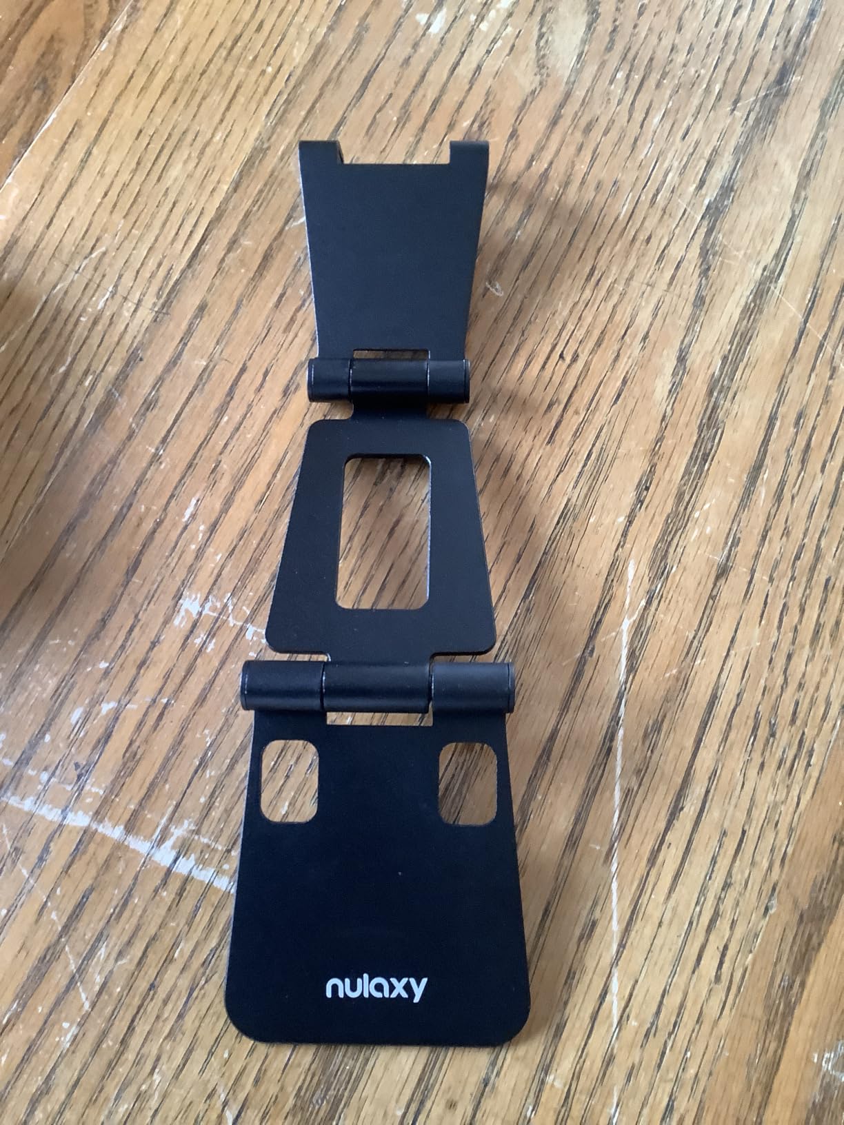 Nulaxy Full Aluminum Dual Folding Cell Phone Stand for Desk, Black customer photo 1