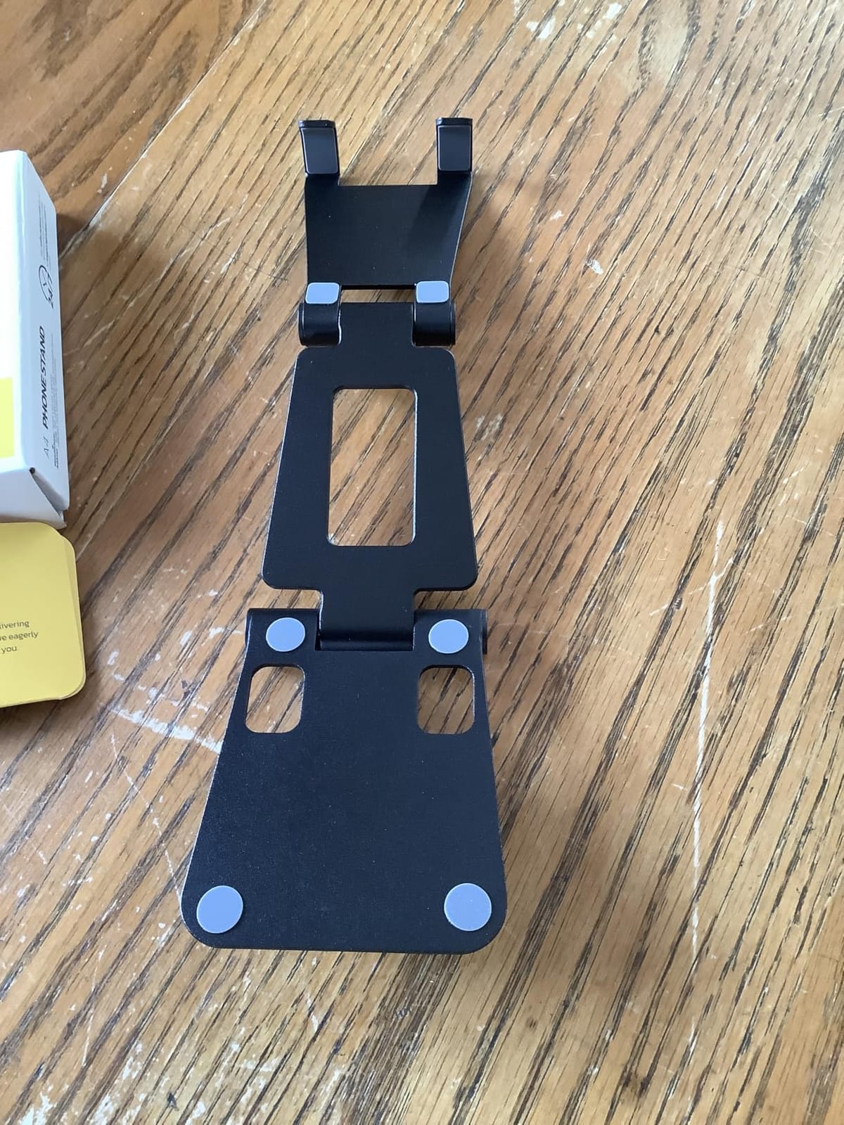 Nulaxy Full Aluminum Dual Folding Cell Phone Stand for Desk, Black customer photo 2