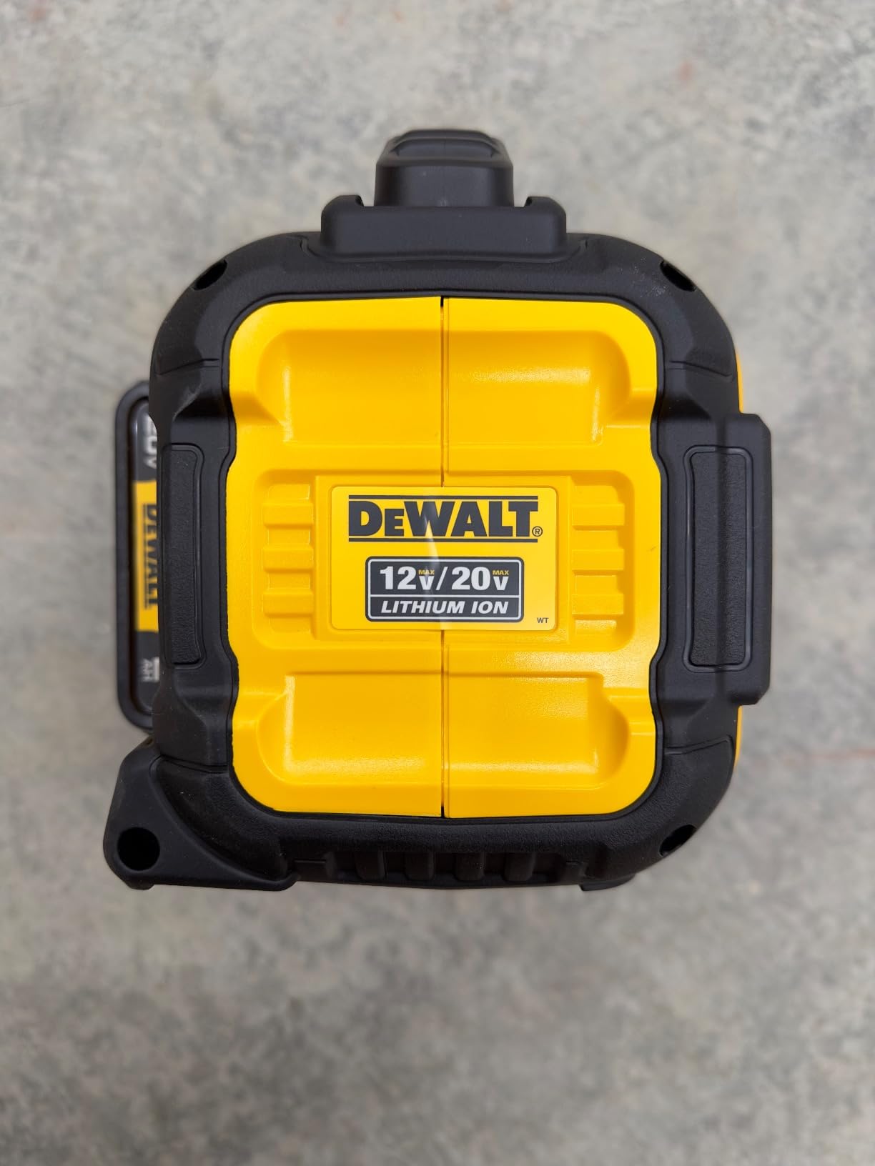 DEWALT 20V MAX Bluetooth Speaker, 100 ft Range, Durable for Jobsites, Phone Holder Included, Lasts 8-10 Hours with Single Charge (DCR010), Black Yellow customer photo 2