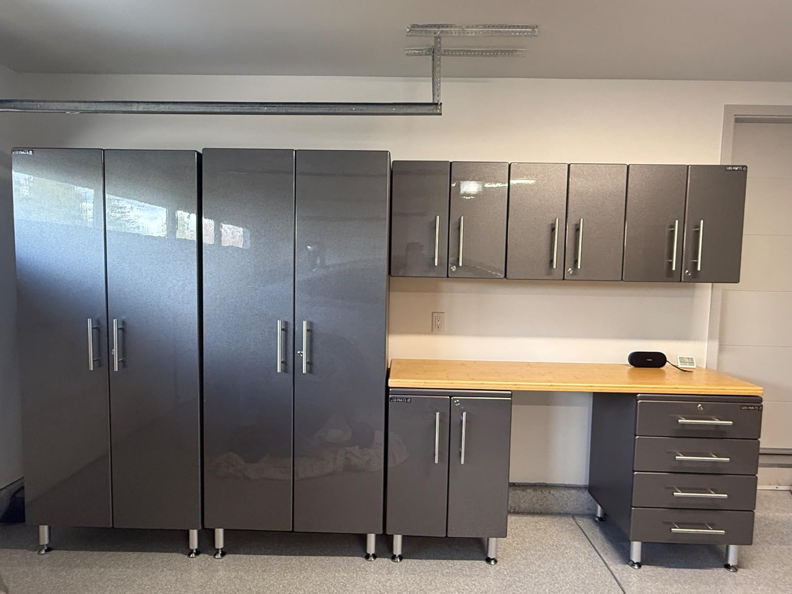 Ulti-MATE UG22082G 8-Piece Garage Cabinet Kit with Bamboo Worktop in Graphite Grey Metallic customer photo 2