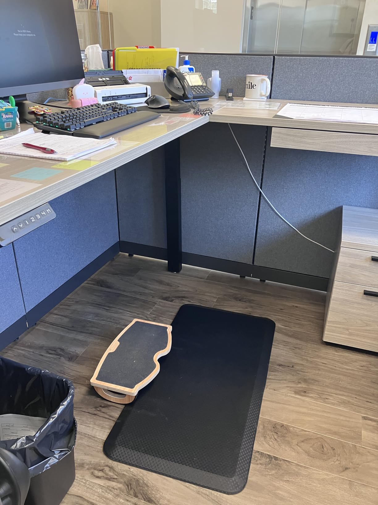 StrongTek Under Desk Footrest, Wooden Rocking Foot Rest, 350lbs, Non-Slip | Standing Desk Use, Ergonomic Foot Stool for Enhanced Circulation, Wide Rocker Balance Board, No Assembly for Office Home customer photo 2