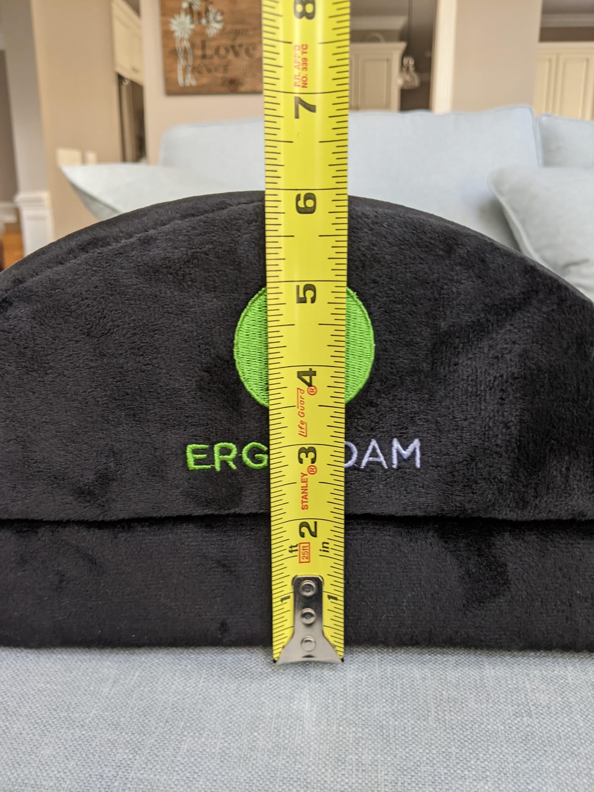 ErgoFoam Foot Rest for Under Desk at Work Adjustable - Chiropractor-Endorsed, High-Density Foam, Velvet (Black) customer photo 2
