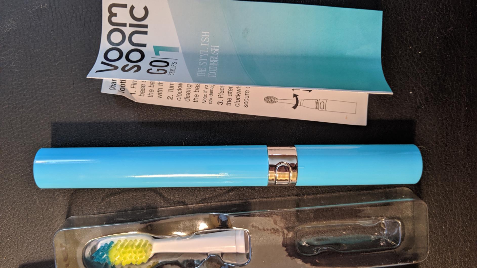 Voom Sonic Electric Toothbrush for Adults – Go 1 Series (Metallic Rose) – 2 Speed – 22,000 Strokes/Minute w/AAA Battery – Bathroom Essentials & Travel Essentials – TSA Approved customer photo 1