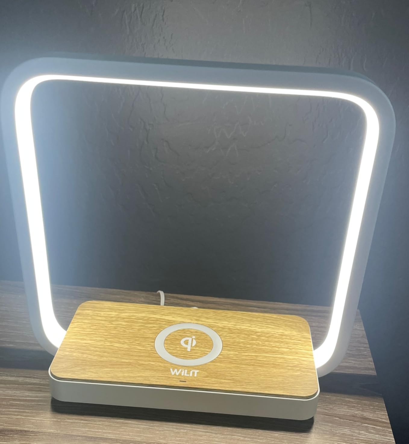 WILIT Bedside Lamp with Qi Wireless Charger, A13 Table lamp 3 Step Dimmable Touch Control Desk Lamp for for Living Room, Bedroom, Kids Room. customer photo 2