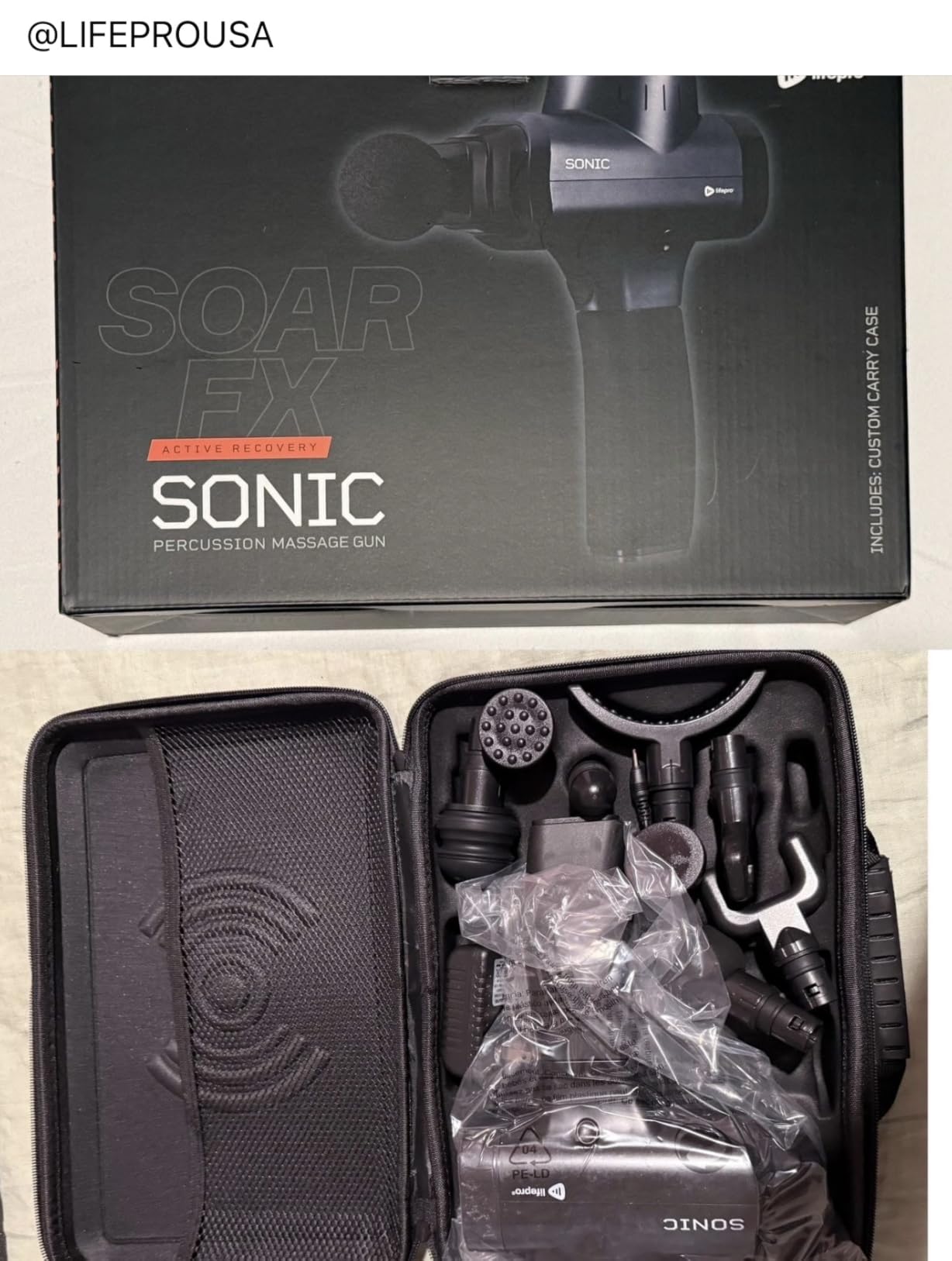 Lifepro Sonic Massage Gun Percussion Muscle Massager, 8 Heads & 5 Speeds customer photo 1