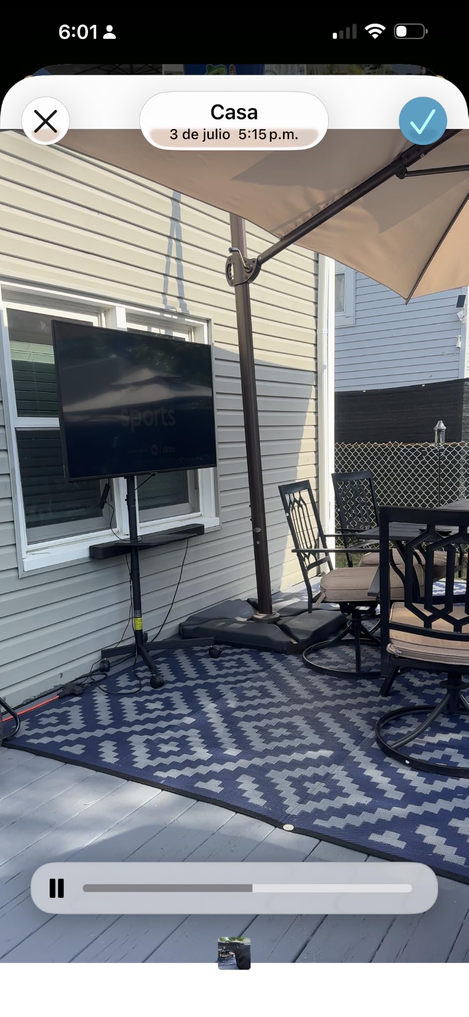 PERLESMITH Rolling TV Stand on Wheels for 32-83 Inch Screens up to 110lbs, Mobile TV Cart Height Adjustable Portable Outdoor TV Stand Tilt Rolling TV Cart with Shelf Max VESA 600x400mm PSTVMC03 customer photo 1