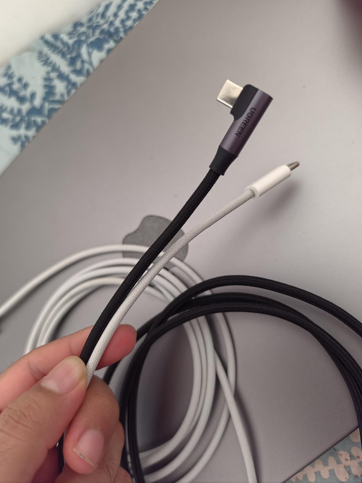 UGREEN 100W Right Angle USB C Cable, 90° Ends Fast Charging, 3.3ft | Both ends 90° for gaming & bedside. For iPhone 17/16/15, MacBook, Galaxy S26/S25/S24, Pixel 10, iPad, Switch customer photo 1
