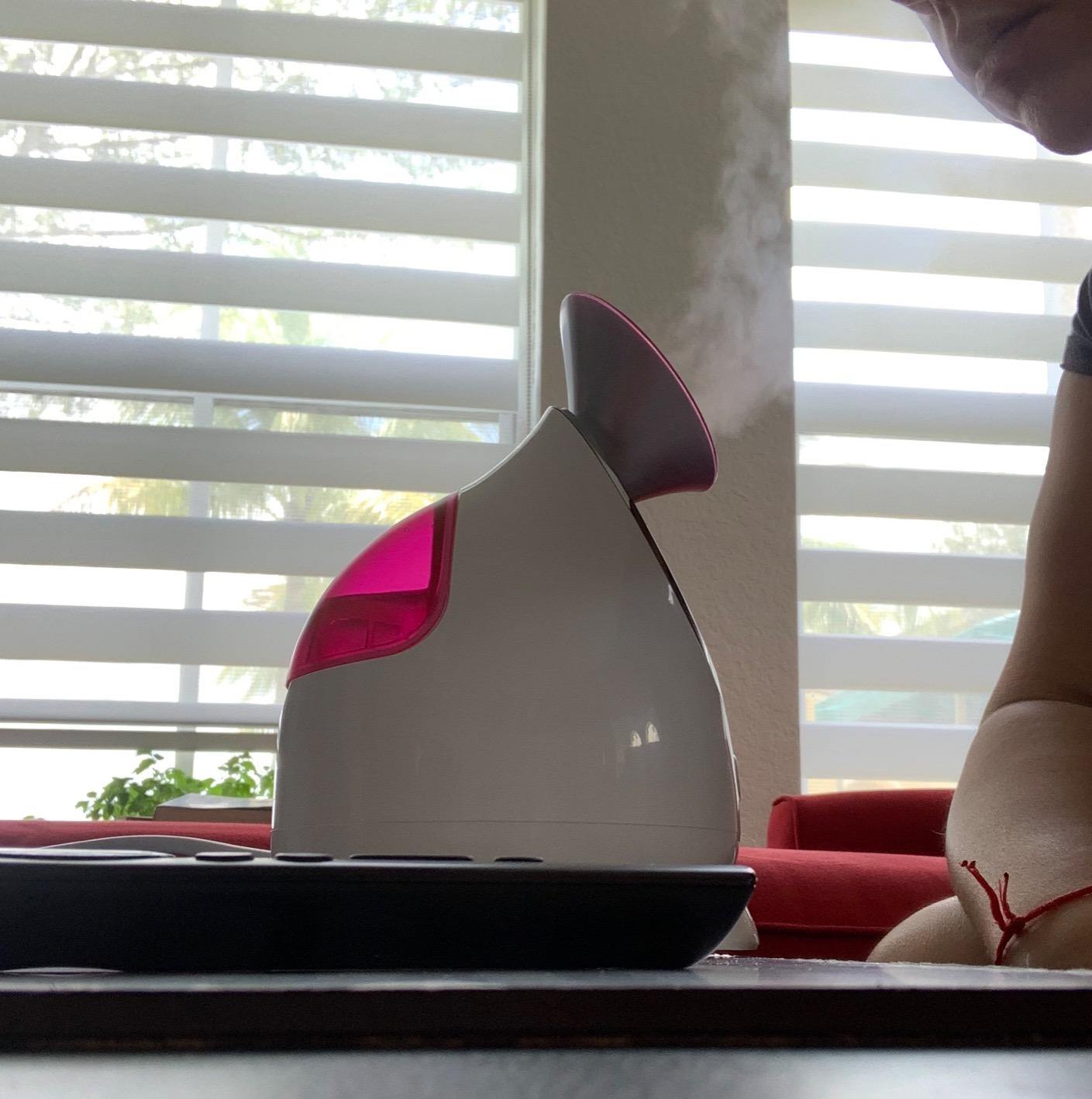 EZBASICS Facial Steamer, Nano Ionic Warm Mist for Facial Deep Cleaning Blue customer photo 1