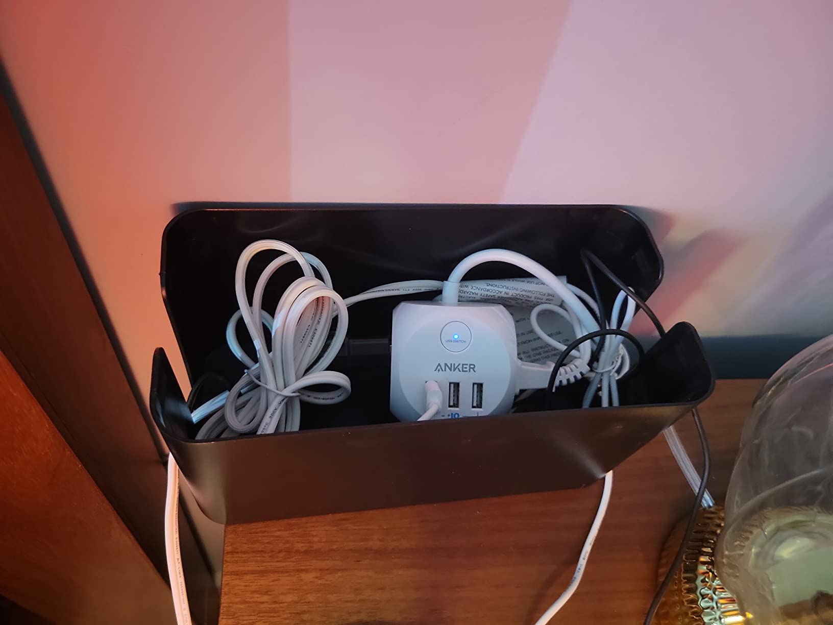3 Pack Cable Organizer Box, Cable Management Box for Surge Protector customer photo 1