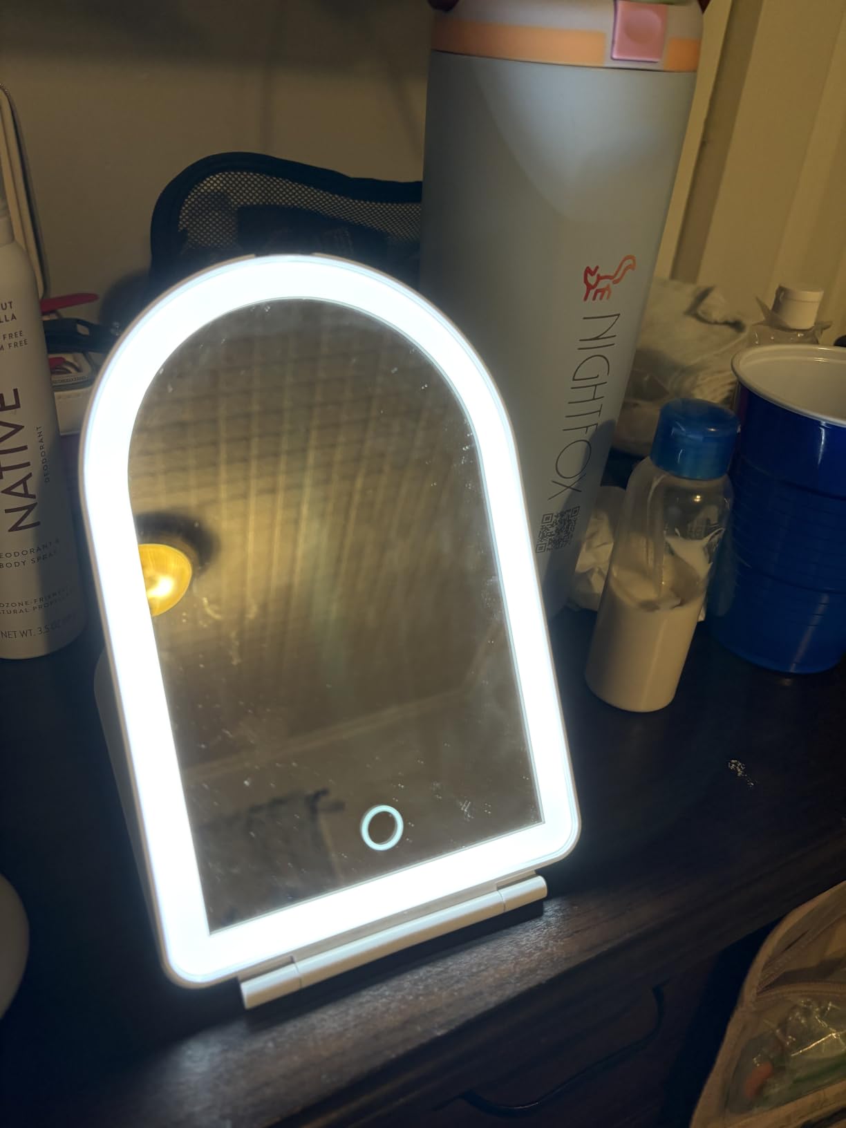 FUNTOUCH Rechargeable Travel Makeup Mirror with 72 Led Lights customer photo 1