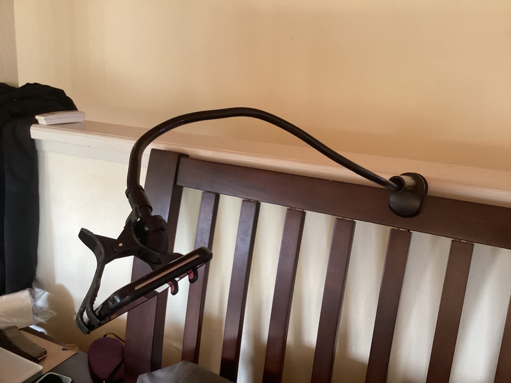 Gooseneck Cell Phone Holder, Universal 360 Flexible Phone Stand Lazy Bracket Mount Long Arms Clamp for Phone 13 Pro Xs Max XR X 8 7 6 6s Plus and Other 3.5~6.7'' Device (Black) customer photo 1