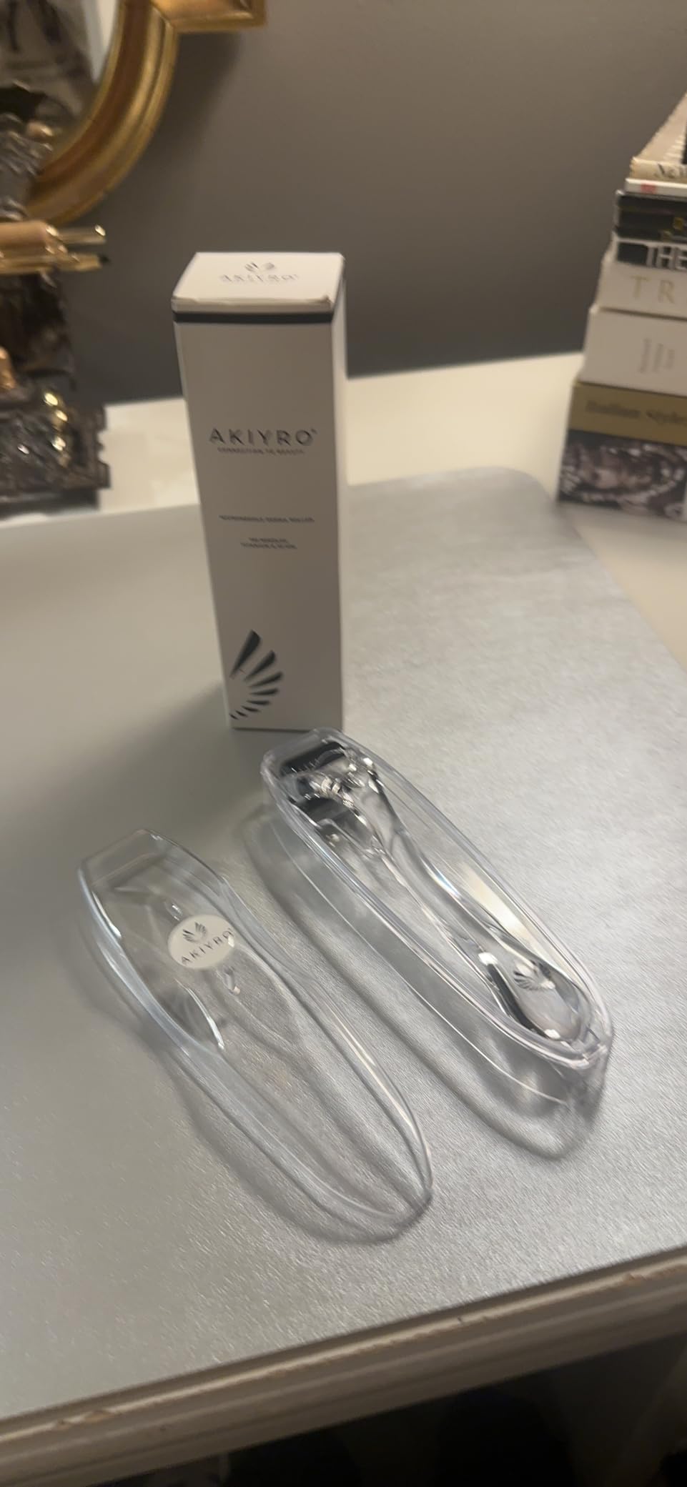 AKIYRO Derma Roller 0.30mm - Microneedle Roller with Storage Case - 192 Micro Needling Dermal Tool for Face, Beard, Scalp & Body - At Home Microneedling Skin Care for Women & Men (Green) customer photo 1