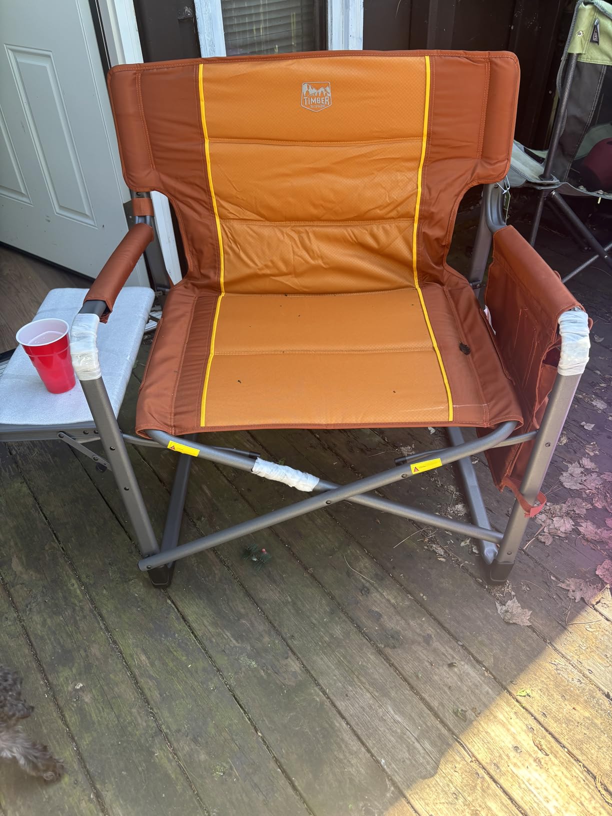 Timber Ridge XXL Upgraded Oversized Directors Chairs with Foldable Side Table, Detachable Side Pocket, Heavy Duty Folding Camping Chair up to 600 Lbs Weight Capacity (Gray) Ideal Gift customer photo 2