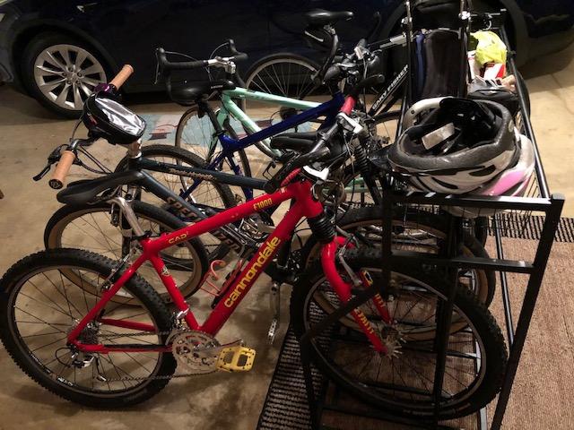 BIRDROCK HOME 4 Bike Stand for Garage Storage with Gear Basket and Hooks customer photo 1
