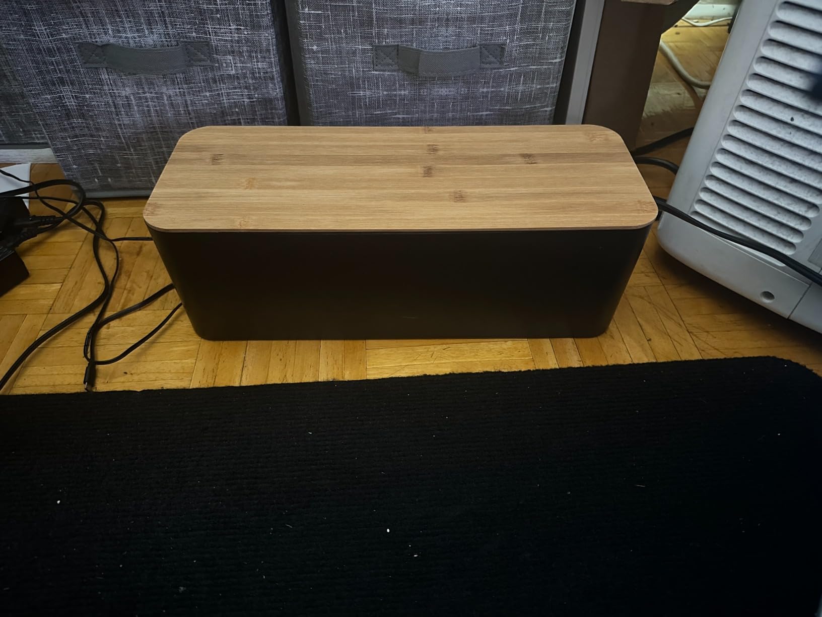 2Pack Cable Management Box,Wooden Style Cord Organizer Cord Hide Box customer photo 2