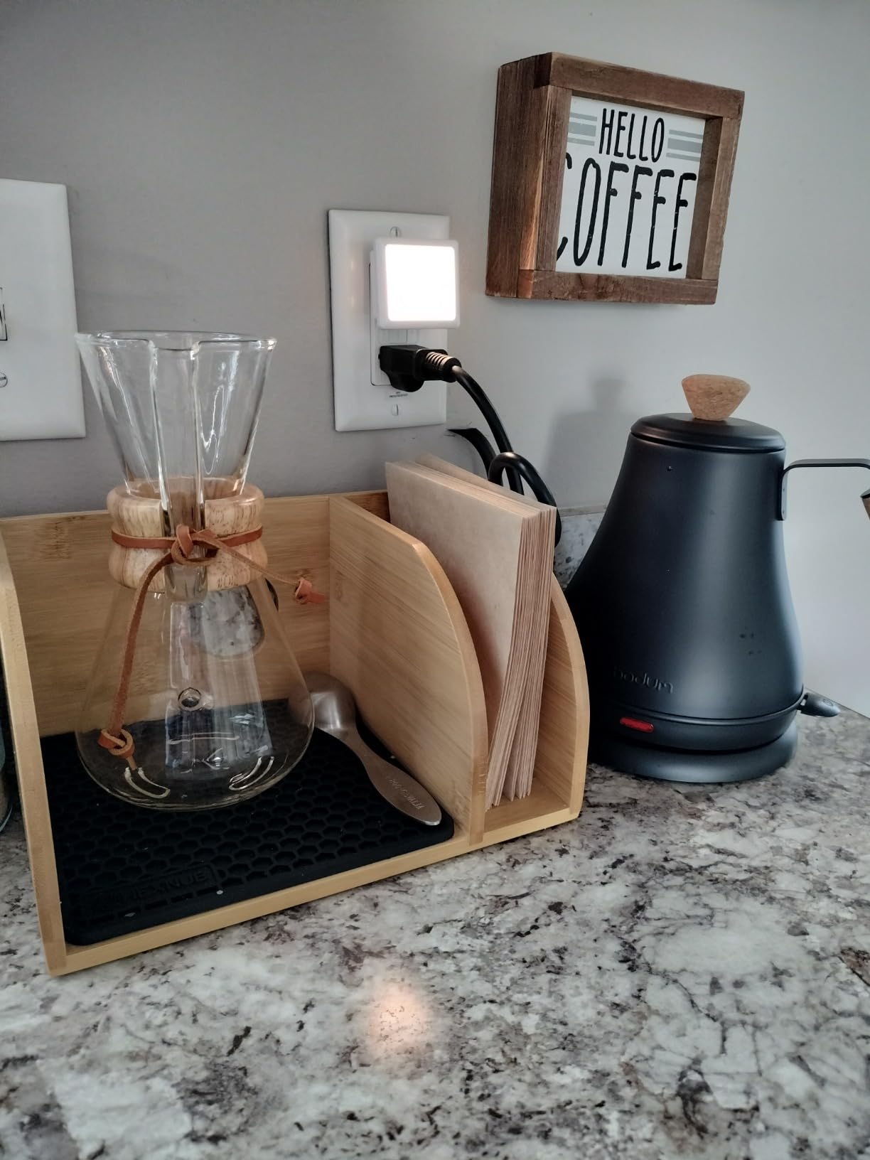 HEXNUB Pour Over Caddy for Chemex Bodum Cosori Coffee Makers Black customer photo 1