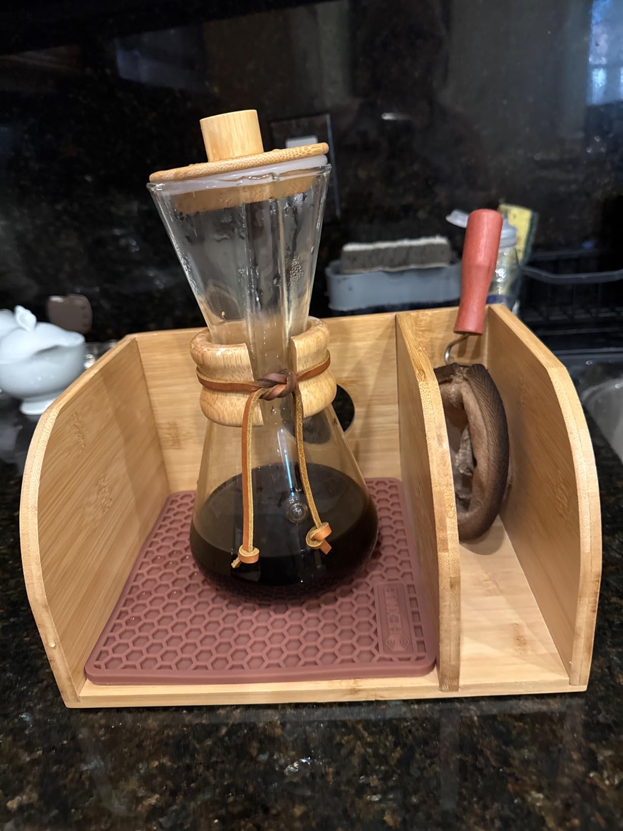 HEXNUB Pour Over Caddy for Chemex Bodum Cosori Coffee Makers Black customer photo 2
