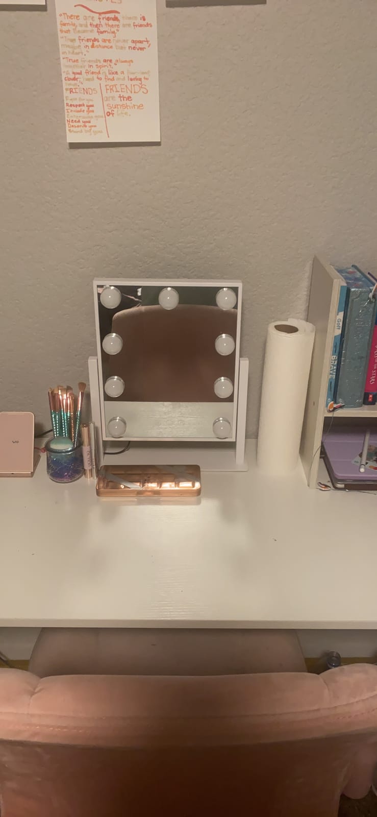 BWLLNI Lighted Makeup Mirror, White Vanity Mirror with Lights,9 LED Bulbs customer photo 1