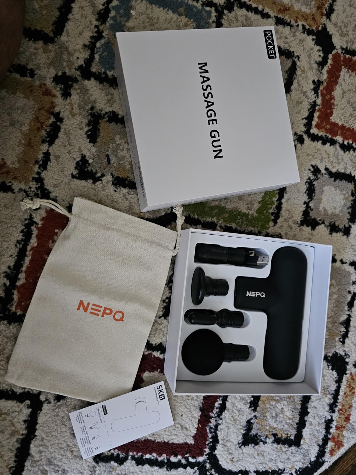 NEPQ Mini Massage Gun, Powerful Fascial Gun Portable Deep Tissue Percussion Muscle Back Head Massager for Pain Relief with 4 Massage Heads High-Intensity Vibration Rechargeable Small Massage Gun customer photo 2