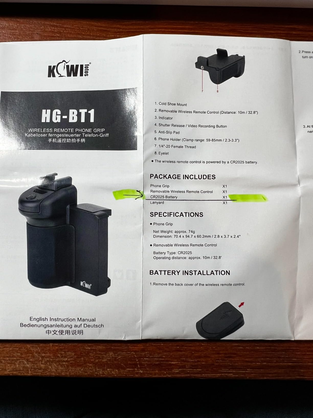 KIWIFOTOS Phone Camera Grip with Remote Shutter Cold Shoe Mount customer photo 1