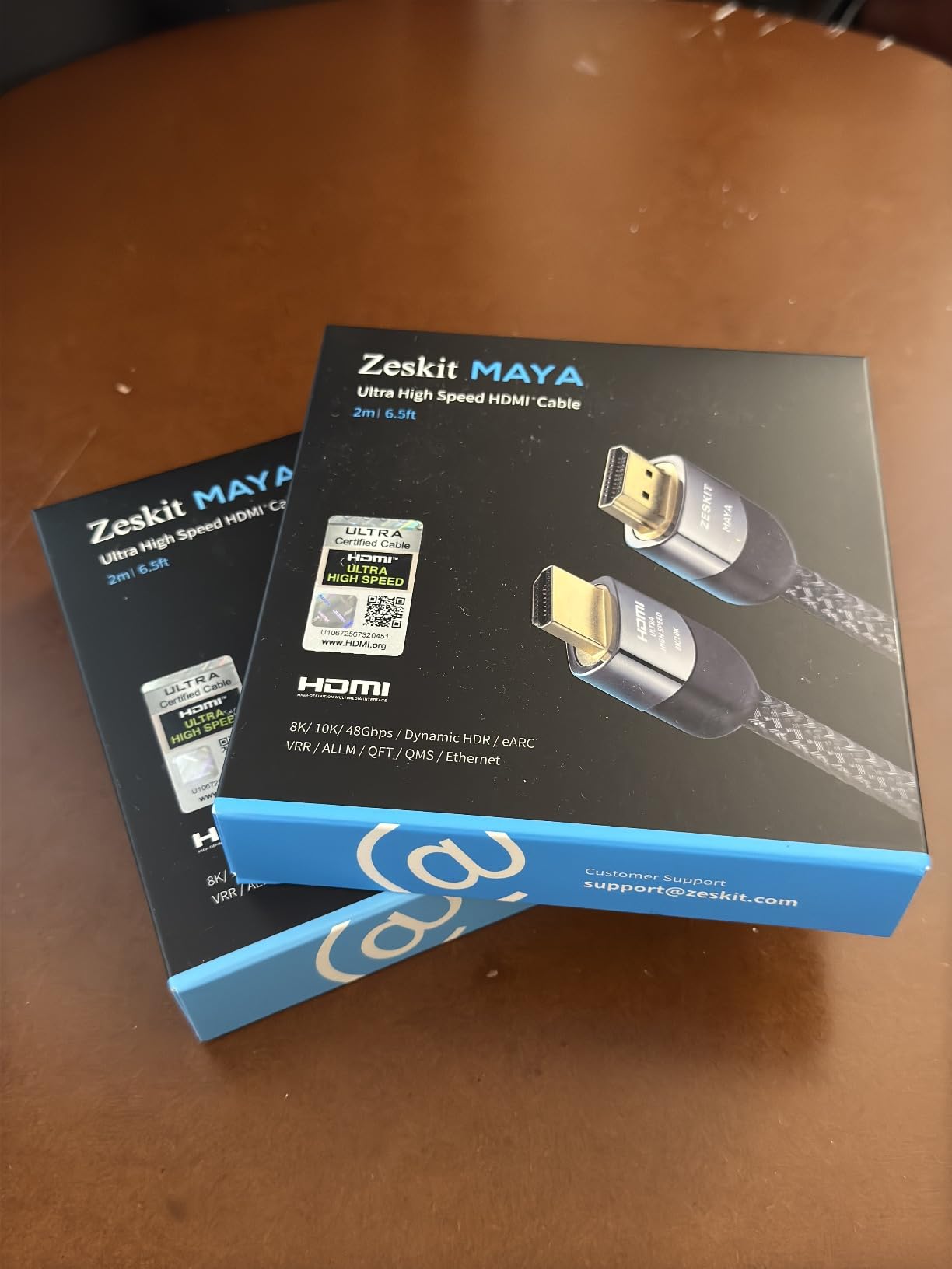 Zeskit Certified 2.1 8K HDMI Cable 48Gbps 4K120Hz Compatible with Soundbar eARC HDR10 VRR Dolby Vision Atmos HDCP 2.2 & 2.3 Gaming PS5 Xbox Series X Apple TV Roku Monitor (Ultra High Speed, Maya 5ft) customer photo 1
