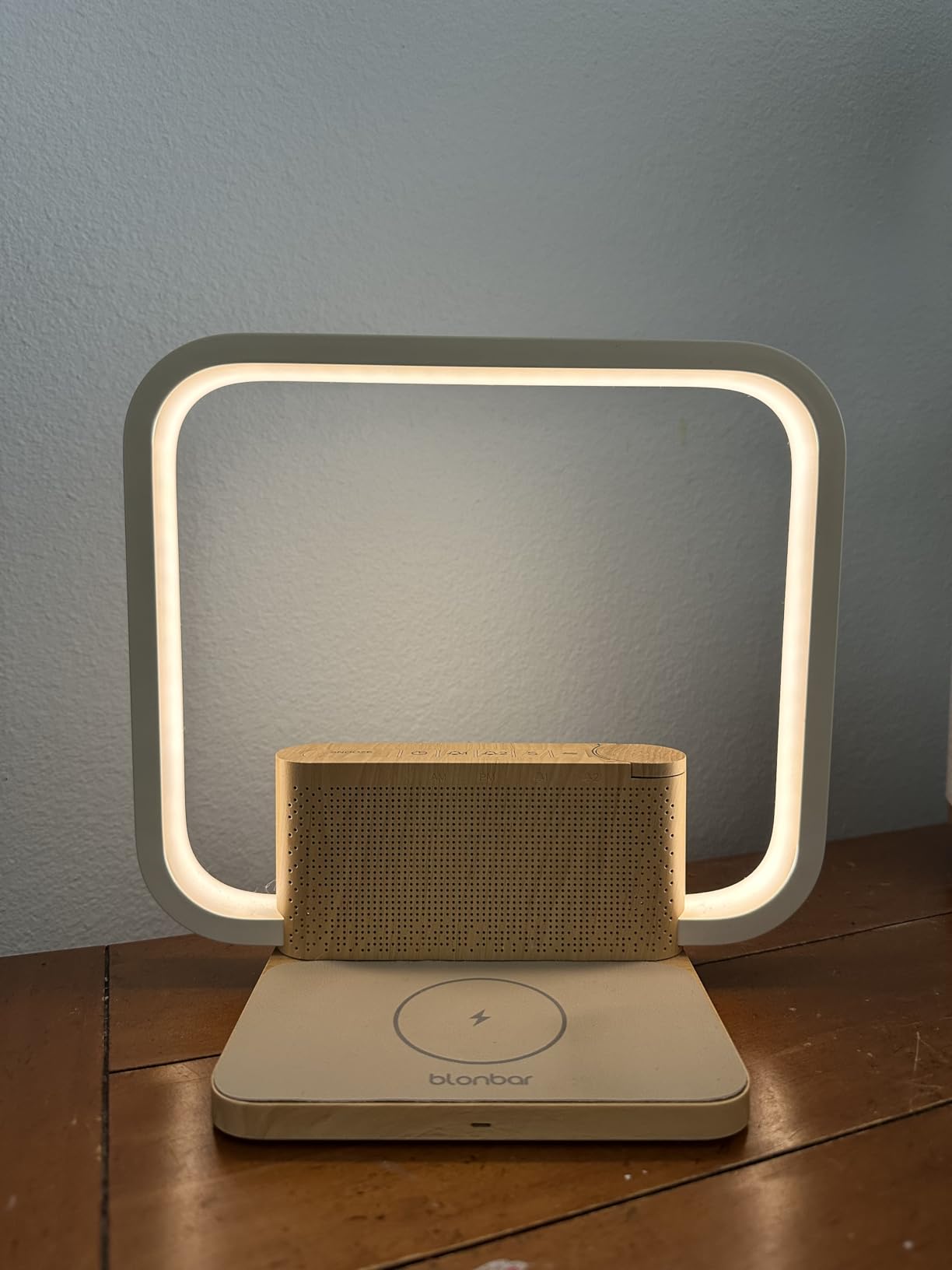 Desk Lamp with Alarm Clock Qi Wireless Charger, Touch Lamp for bedroom | Bedside Lamp 10W Max Wireless Charging Table Lamp LED Eye-Caring Reading Nightstand Light for Living Room, 3 Light Hues customer photo 1