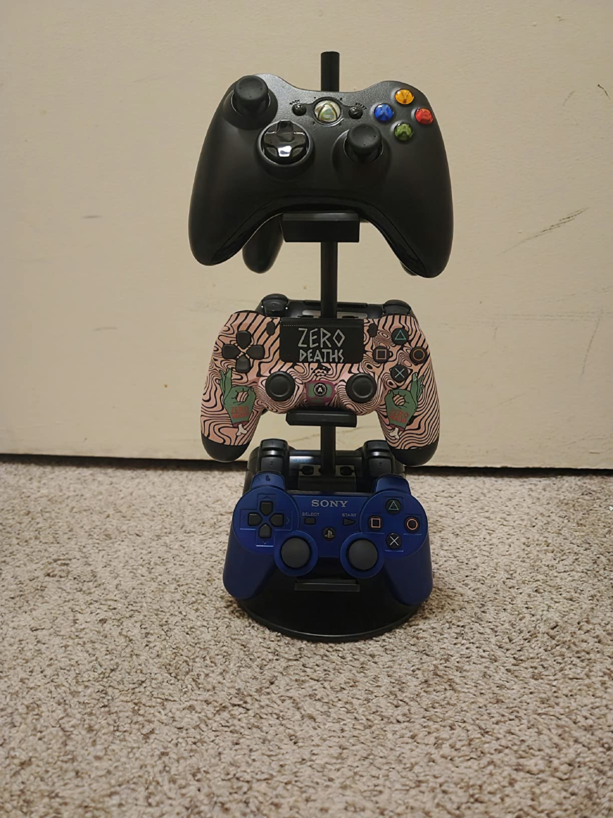 Controller Stand 3 Tier,Headphone Holder, Multi Adjustable Game Controller Headset Hanger for All Universal Gaming PC Accessories, Xbox PS4 PS5 Nintendo Switch(Smart Black) customer photo 1