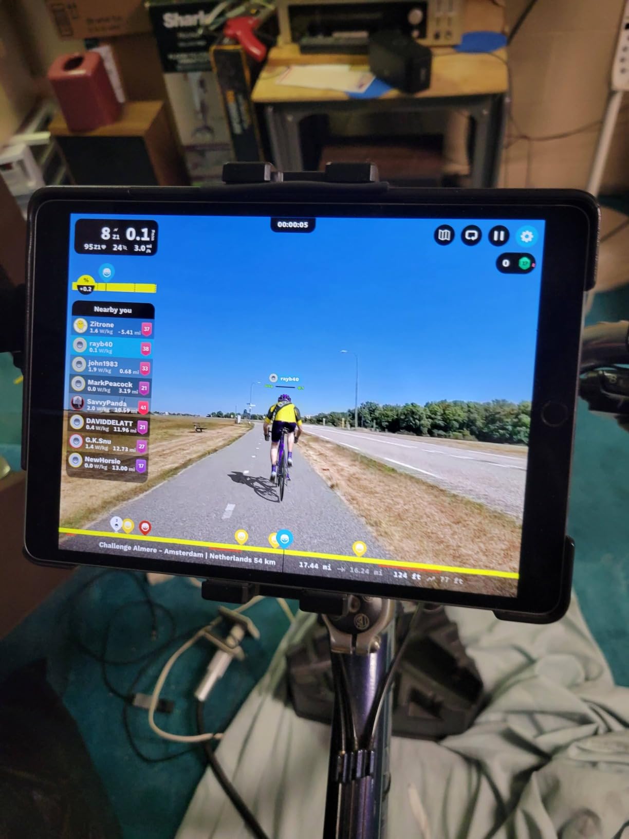 KDD Spin Bike Tablet Holder Mount, Phone iPad Holder Stand Exercise Bike Handlebar Mount for Stationary Bicycle, Treadmill, Microphone Stand, Fit for iPad Pro 12.9, Galaxy Tabs, iPhone(4.7-13”) customer photo 1