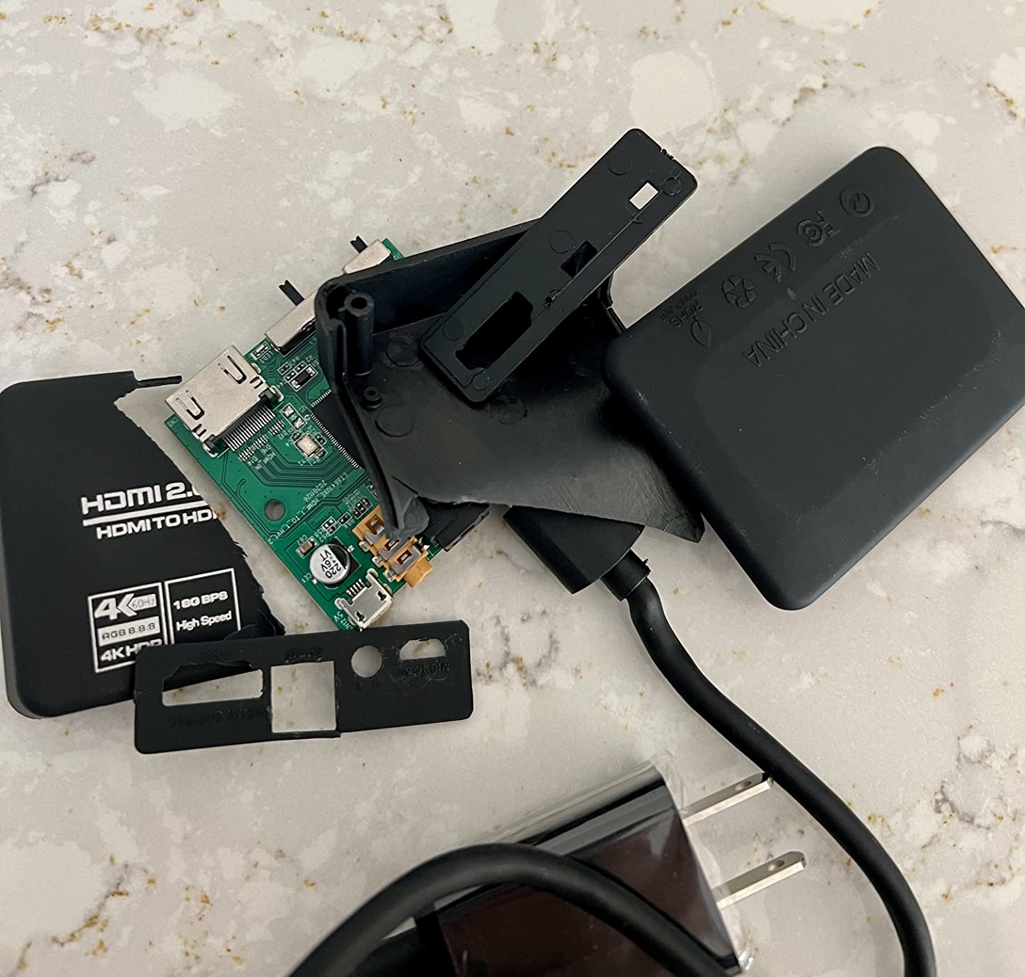 4K@60Hz HDMI 2.0b Audio Extractor Converter Adapter Splitter, HDMI eARC/ARC + Optical Toslink SPDIF + 3.5mm Stereo Audio Out, Support HDCP2.2 Digital PCM DTS 5.1, (Optical/HDMI Cables Included) customer photo 2