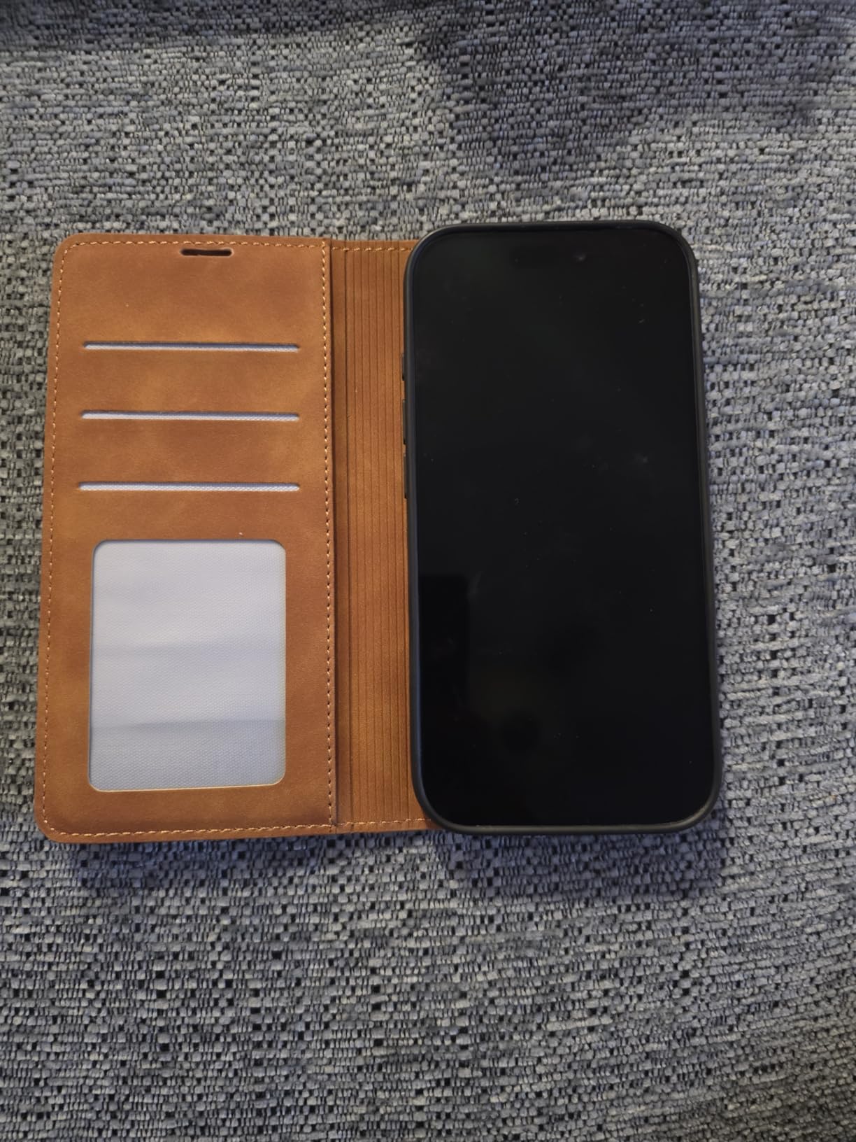 QLTYPRI Wallet Case for iPhone 13, 3 Card Holders, Black customer photo 2