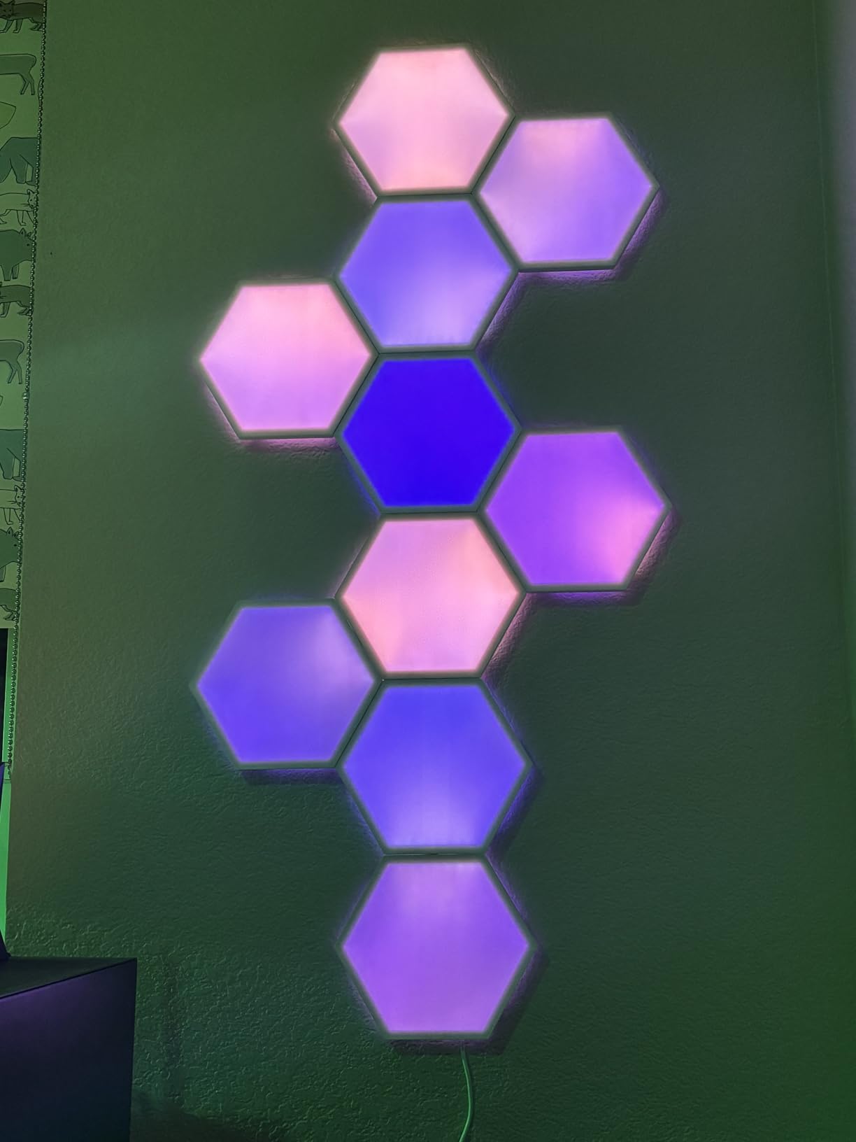 Govee Glide Hexa Light Panels, RGBIC Hexagon LED Wall Lights | Wi-Fi Smart Home Creative Wall Lights with Music Sync, Works with Alexa Google Assistant for Indoor Gaming Decor, 10 Pack customer photo 1