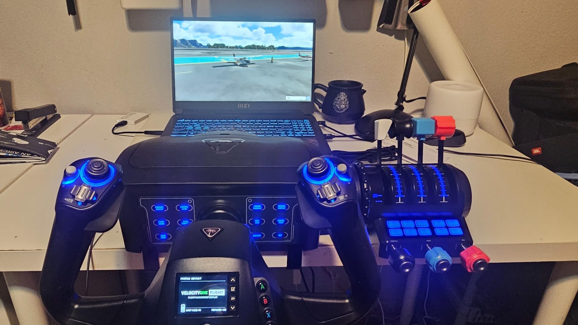 Turtle Beach VelocityOne Flight Universal Control System - Xbox Series X & Xbox Series S, Xbox One & Windows 10 & 11 PCs with Yoke Handle, Throttle Quadrant, Trim Wheel & Rudder Controls | Xbox Series X|S, Xbox One, Windows PC, Complete Controls, Yoke Handle, Throttle Quadrant, Trim Wheel & Rudder Controls, Black customer photo 1