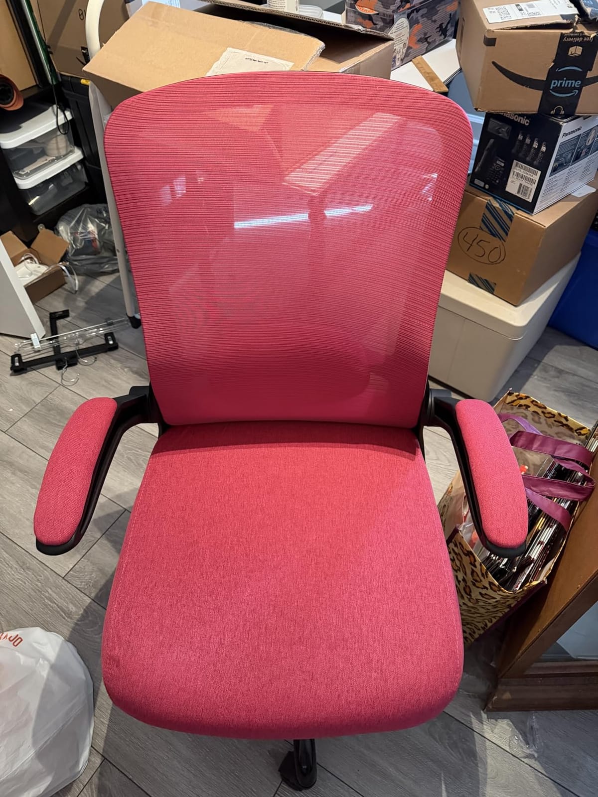 Ergonomic Office Chair w/Adjustable Lumbar, Flip Armrest, 135° Recline customer photo 2