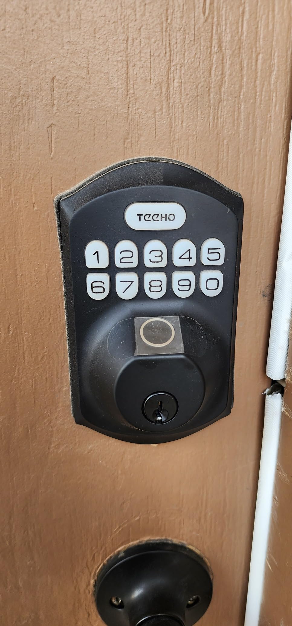 TEEHO TE002 Fingerprint Deadbolt with Keypad for Front Door, Matte Black | 1-Second Fingerprint Unlock, ANSI Grade 3, 20 User Codes, Auto Lock, Anti-Peep Password, IP54 Waterproof & Low Battery Alerts customer photo 2