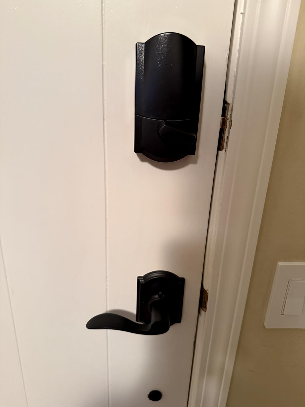 Schlage Encode Plus Smart WiFi Deadbolt Lock, Tap to Unlock, Matte Black | Keyless entry door lock with touchscreen, Apple watch unlock, Apple Home, Alexa & Airbnb compatible, Certified security customer photo 2