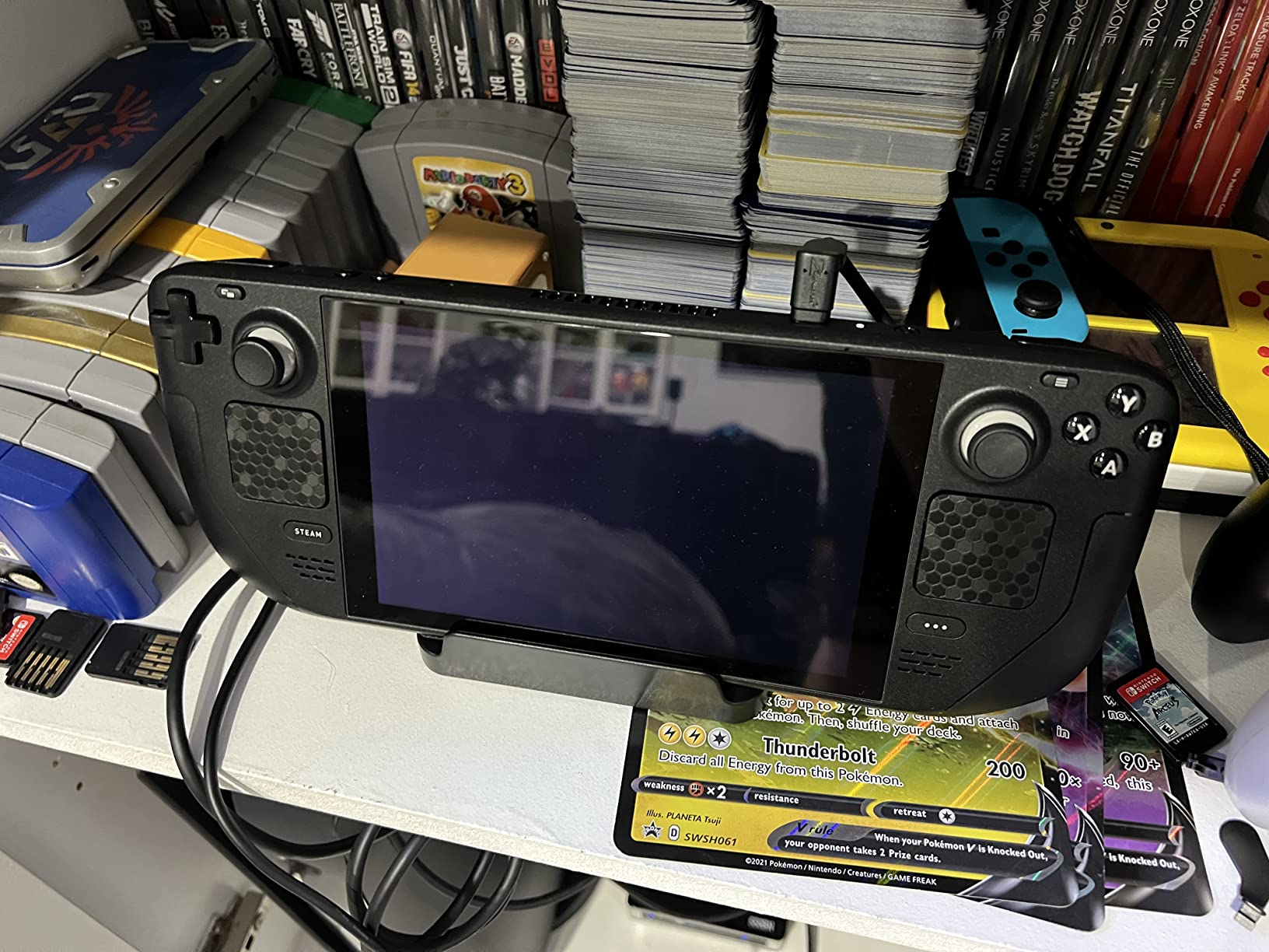 KUNSLUCK Stand Base for Steam Deck/Nintendo Switch 2, Steam Deck Stand with Anti-Slip Silicone Pad (Black) customer photo 1