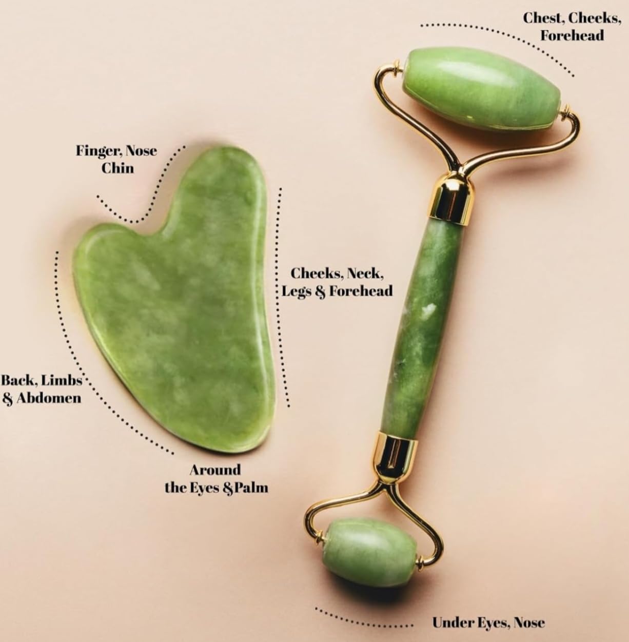 ROSELYNBOUTIQUE Gua Sha Facial Tools & Ice Roller for Face (Green) customer photo 2