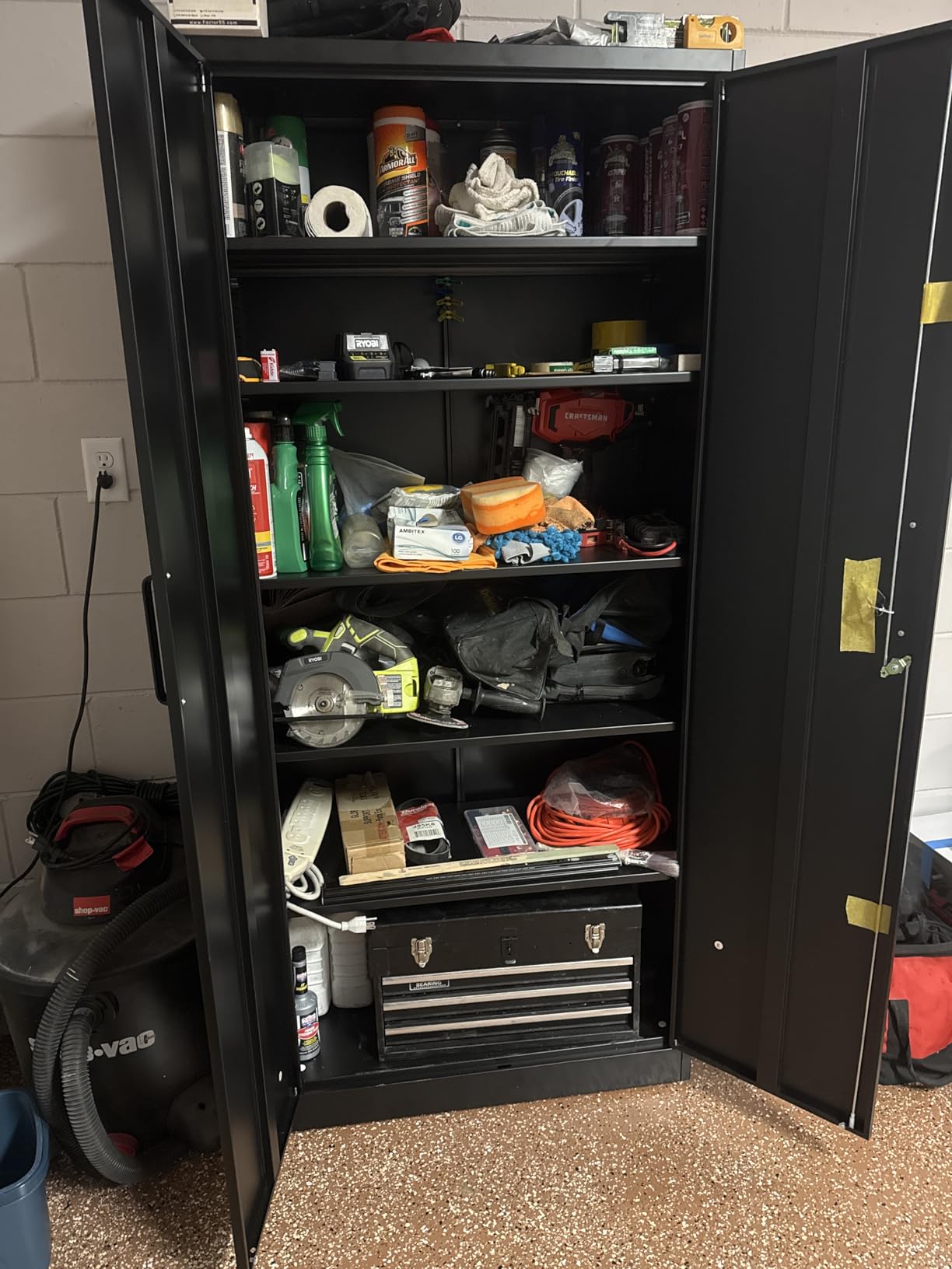 MIIIKO Metal Garage Storage Cabinet with 2 Doors and 5 Shelves,71