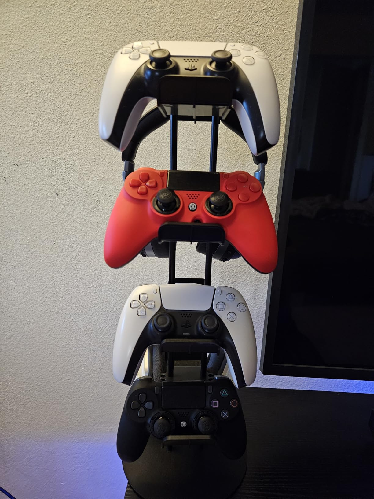 Kytok Controller Stand 4 Tiers with Cable Organizer for Desk, Universal Headphone Stand Compatible with Xbox PS5 PS4 Console Nintendo Switch, Headset Holder & Desk Mounts for 8 Packs Controller customer photo 2