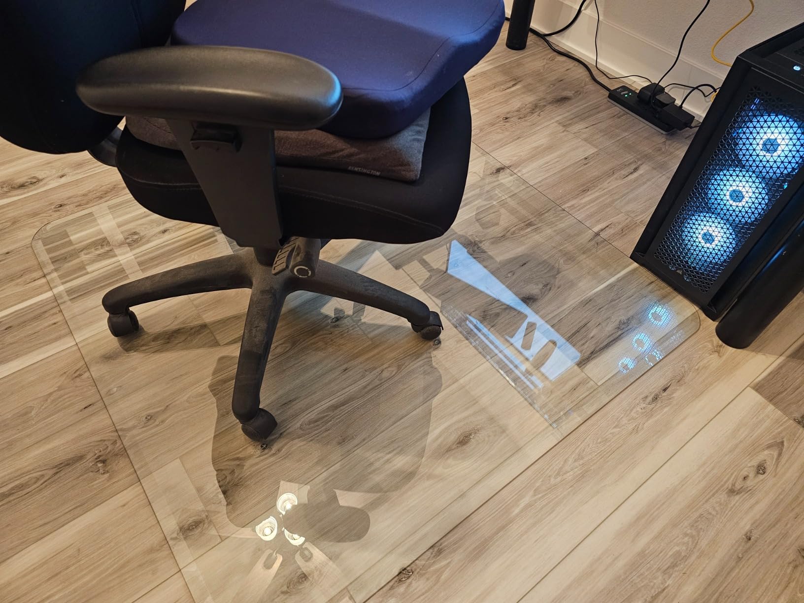 Tempered Glass Office Chair Mat for Carpet & Hardwood, 36