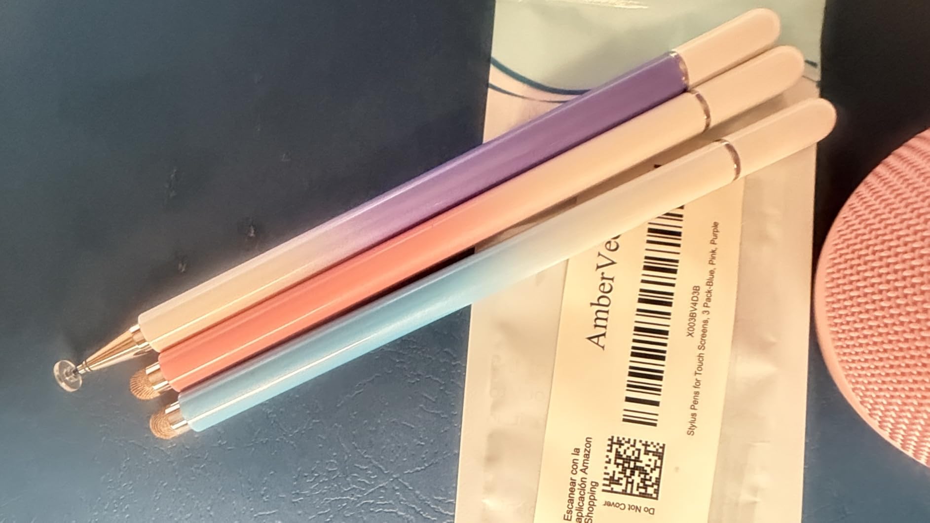 Stylus Pens for Touch Screens, 2 in 1 High Precision Universal Stylus Pen for iPad Compatible with Apple, iPhone, iPad, Android, Microsoft Tablets, Phones, 3 Pack - Blue, Pink, Purple customer photo 2